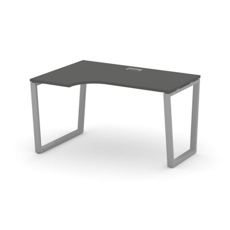 Style Project Стол рабочий эргоном. SN-6T2.SPA-011(L) Антрацит/Металл Серый/Заглушка Пластик Серебри
