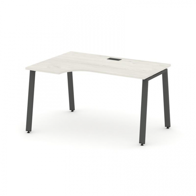 Style Project Стол рабочий эргоном. SN-6A.SPA-012(L) Дуб Наварра/Металл Антрацит 1580*700/980*750