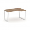 Style Project Стол рабочий эргоном. SN-6T2.SPA-002(R) Дуб Табак/Металл Белый/Заглушка Пластик Белый