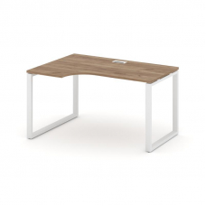 Style Project Стол рабочий эргоном. SN-6O.SPA-001(L) Дуб Табак/Металл Белый 1380*600/980*750