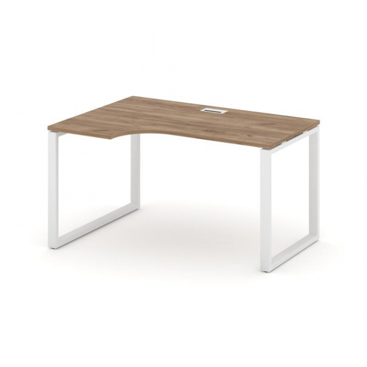 Style Project Стол рабочий эргоном. SN-6O.SPA-001(L) Дуб Табак/Металл Белый 1380*600/980*750