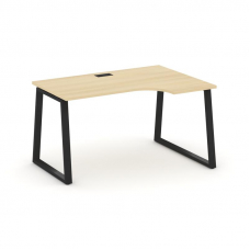 Style Project Стол рабочий эргоном. SN-6T1.SPA-001(R) Акация Лорка/Металл Черный/Заглушка Пластик Че
