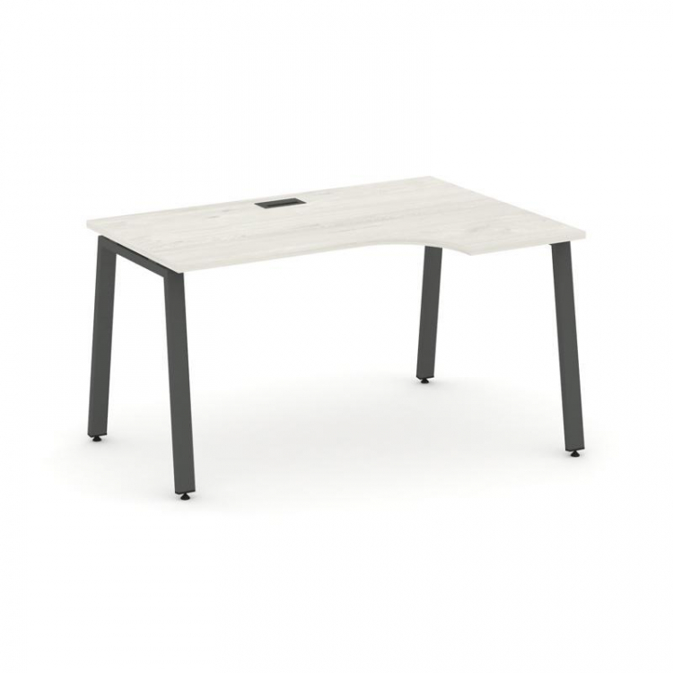 Style Project Стол рабочий эргоном. SN-6A.SPA-001(R) Дуб Наварра/Металл Антрацит 1380*600/980*750