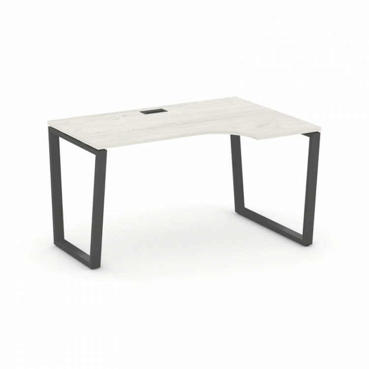 Style Project Стол рабочий эргоном. SN-6T2.SPA-002(R) Дуб Наварра/Металл Антрацит/Черный Пластик 158