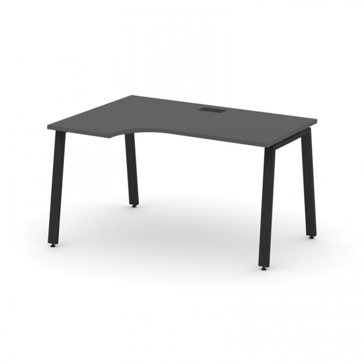 Style Project Стол рабочий эргоном. SN-6A.SPA-021(L) Антрацит/Металл Черный 1380*800/980*750