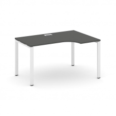 Style Project Стол рабочий эргоном. SN-6P.SPA-011(R) Антрацит/Металл Белый 1380*700/980*750