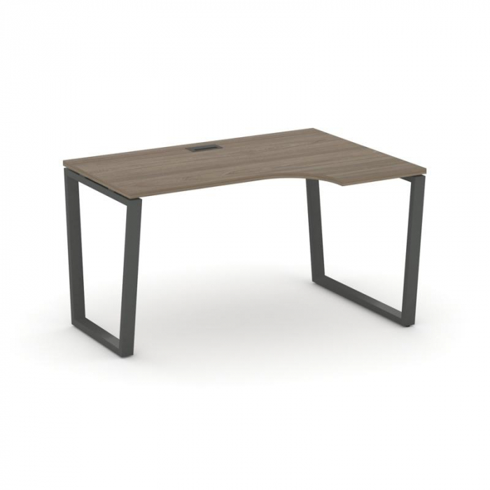 Стайл Проджект Стол рабочий эргоном. SN-6T2.SPA-022(R) Вяз Благородный/Металл Антрацит/Черный Пласти