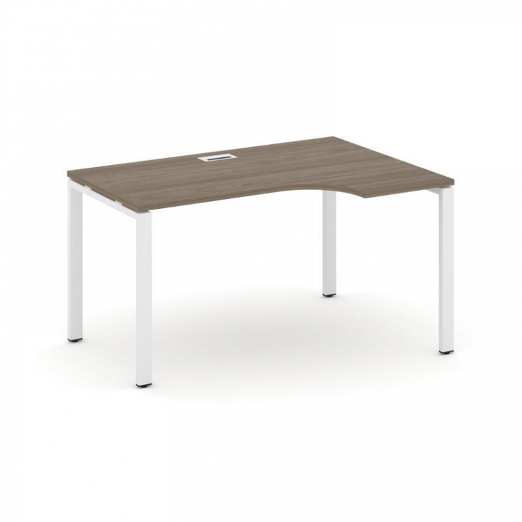 Style Project Стол рабочий эргоном. SN-6P.SPA-022(R) Вяз Благородный/Металл Белый 1580*800/980*750