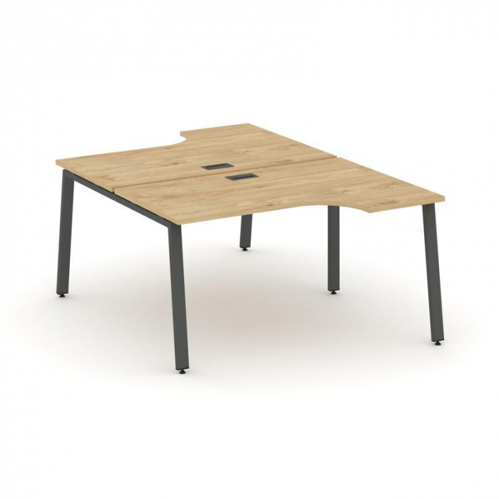 Style Project Рабочая станция эргоном. SN-6A.DRPA-001 Тиквуд Светлый/Металл Антрацит 1380*1232/1992*