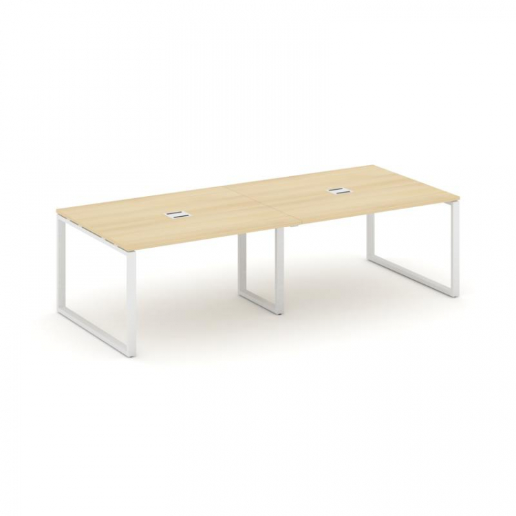 Style Project Стол переговорный SN-6O.SPRG-042 Акация Лорка/Металл Белый 2360*1180*750