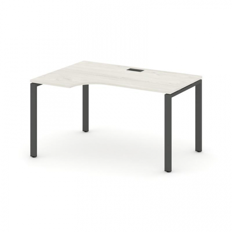 Style Project Стол рабочий эргоном. SN-6P.SPA-001(L) Дуб Наварра/Металл Антрацит 1380*600/980*750