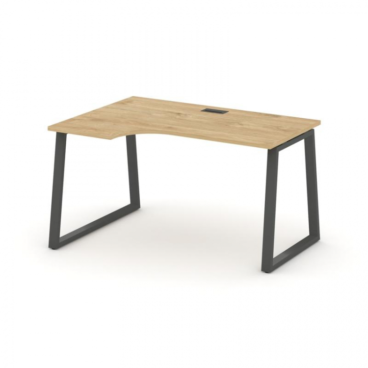 Style Project Стол рабочий эргоном. SN-6T1.SPA-021(L) Тиквуд Светлый/Металл Антрацит/Заглушка Пласти