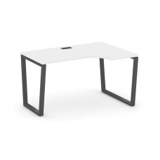 Style Project Стол рабочий эргоном. SN-6T2.SPA-011(R) Белый/Металл Антрацит/Черный Пластик 1380*700/