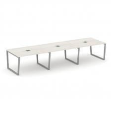 Style Project Стол переговорный SN-6T2.SPRG-053 Дуб Наварра/Металл Серый/Заглушка Металл Серый 4410*