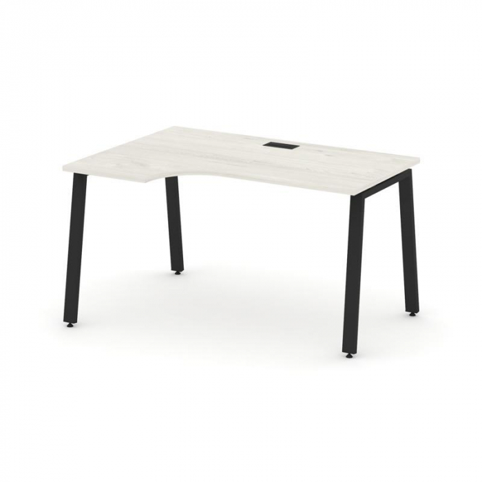 Style Project Стол рабочий эргоном. SN-6A.SPA-022(L) Дуб Наварра/Металл Черный 1580*800/980*750