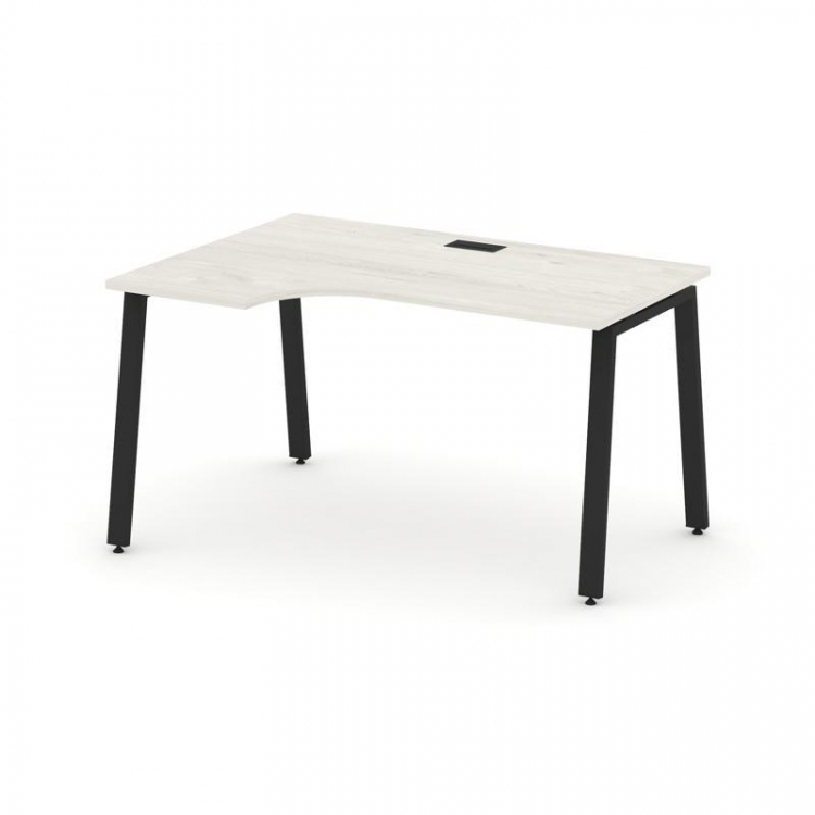 Style Project Стол рабочий эргоном. SN-6A.SPA-022(L) Дуб Наварра/Металл Черный 1580*800/980*750