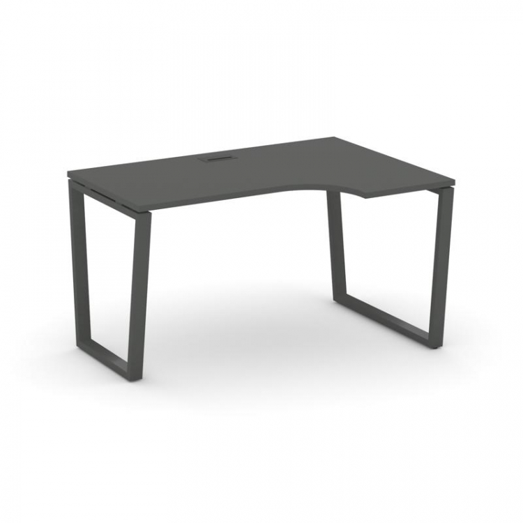 Style Project Стол рабочий эргоном. SN-6T2.SPA-002(R) Антрацит/Металл Антрацит/Черный Пластик 1580*6