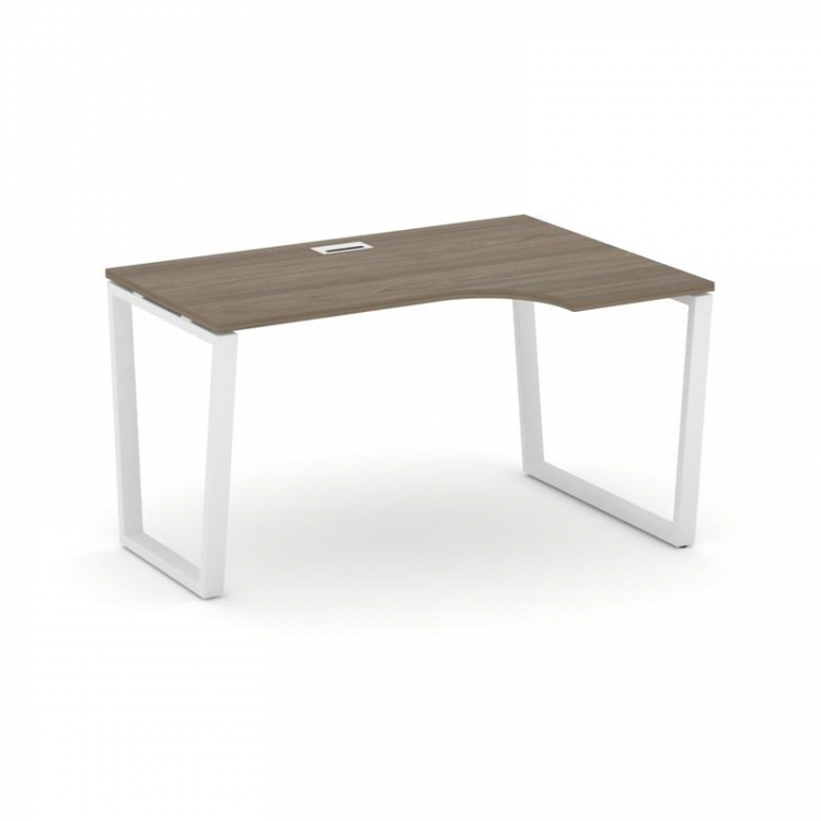 Style Project Стол рабочий эргоном. SN-6T2.SPA-001(R) Вяз Благородный/Металл Белый/Заглушка Пластик