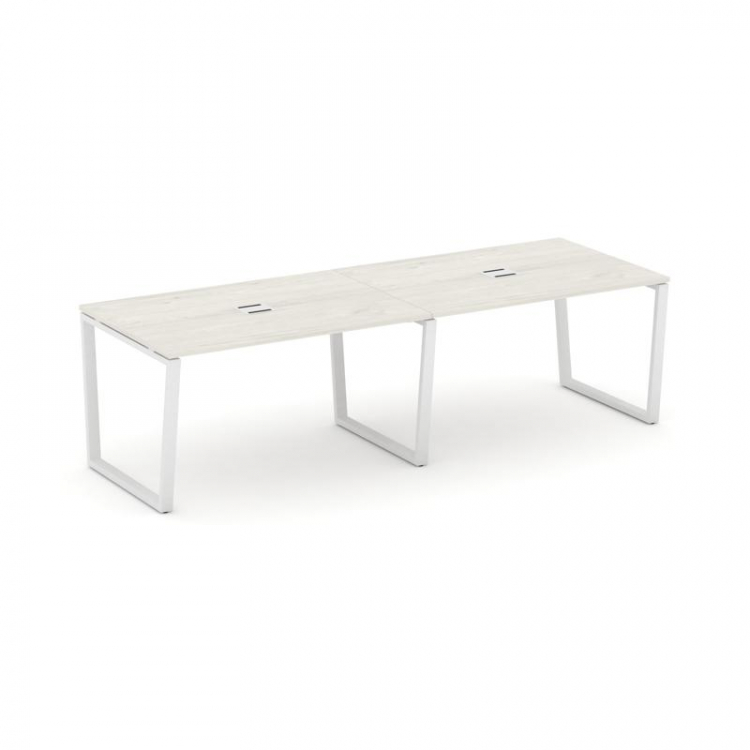 Style Project Стол переговорный SN-6T2.SPRG-012 Дуб Наварра/Металл Белый/Заглушка Металл Белый 2360*