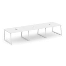 Style Project Стол переговорный SN-6T1.SPRG-053 Белый/Металл Белый/Заглушка Металл Белый 4410*1180*7