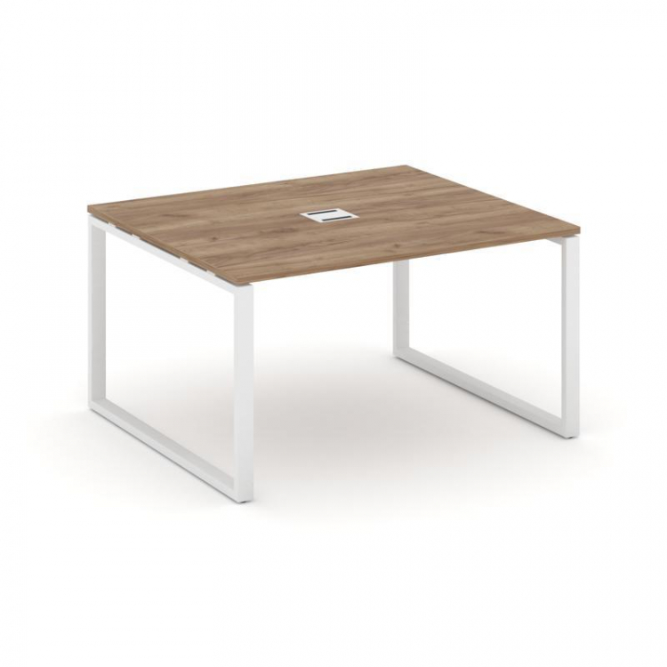 Style Project Стол переговорный SN-6O.SPRG-032 Дуб Табак/Металл Белый 1180*1180*750