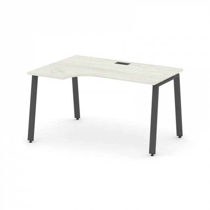 Style Project Стол рабочий эргоном. SN-6A.SPA-002(L) Дуб Наварра/Металл Антрацит 1580*600/980*750