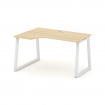 Style Project Стол рабочий эргоном. SN-6T1.SPA-012(L) Акация Лорка/Металл Белый/Заглушка Пластик Бел