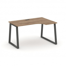 Style Project Стол рабочий эргоном. SN-6T1.SPA-011(R) Дуб Табак/Металл Антрацит/Черный Пластик 1380*