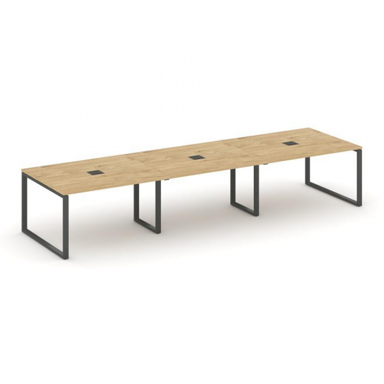 Стайл Проджект Стол переговорный SN-6O.SPRG-052 Тиквуд Светлый/Металл Антрацит 3540*1180*750