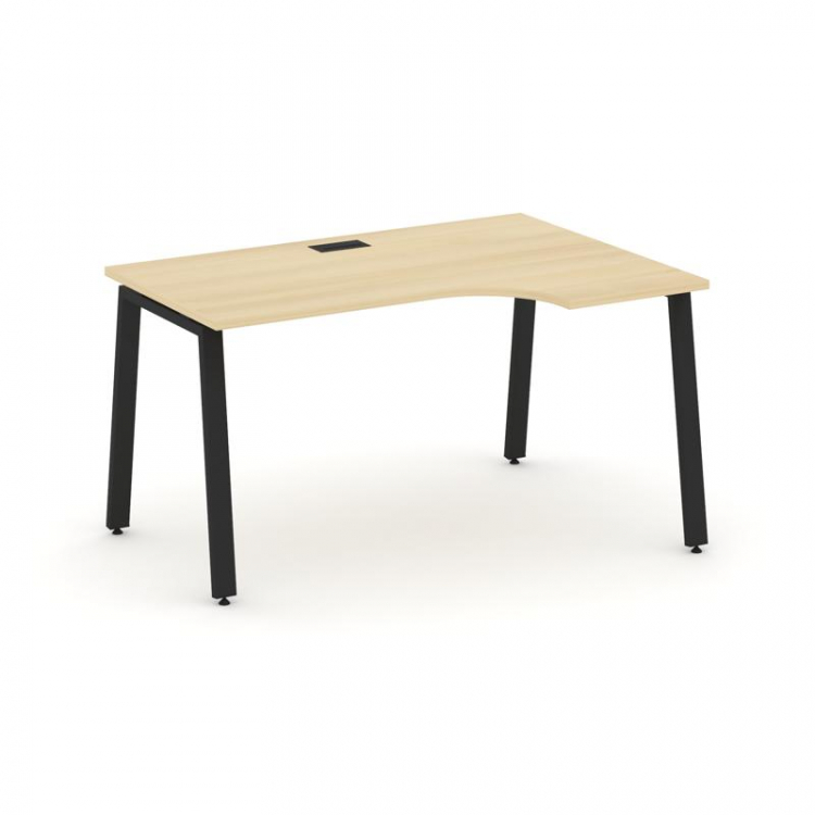 Style Project Стол рабочий эргоном. SN-6A.SPA-012(R) Акация Лорка/Металл Черный 1580*700/980*750