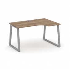 Style Project Стол рабочий эргоном. SN-6T1.SPA-022(R) Дуб Табак/Металл Серый/Заглушка Пластик Серебр