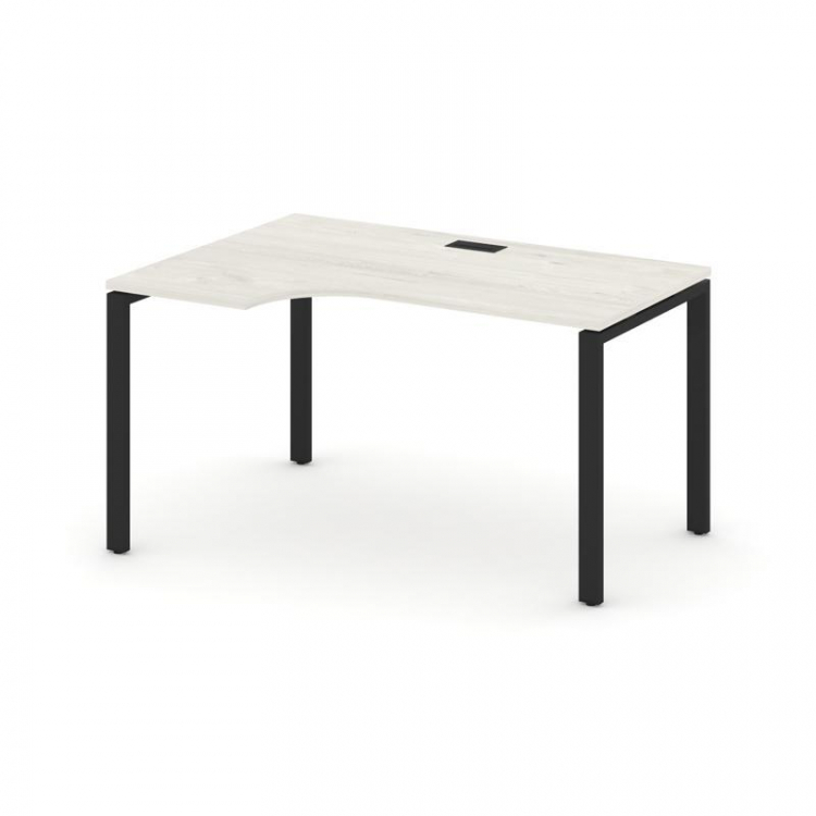 Style Project Стол рабочий эргоном. SN-6P.SPA-011(L) Дуб Наварра/Металл Черный 1380*700/980*750