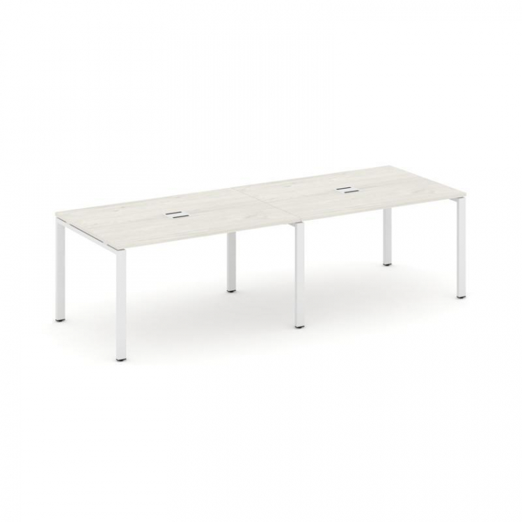 Style Project Стол переговорный SN-6P.SPRG-014 Дуб Наварра/Металл Белый 3160*980*750