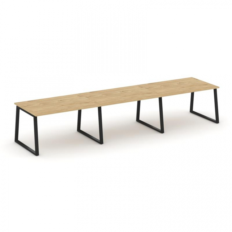 Style Project Стол переговорный SN-6T1.SPRG-021.3 Тиквуд Светлый/Металл Черный 2940*980*750