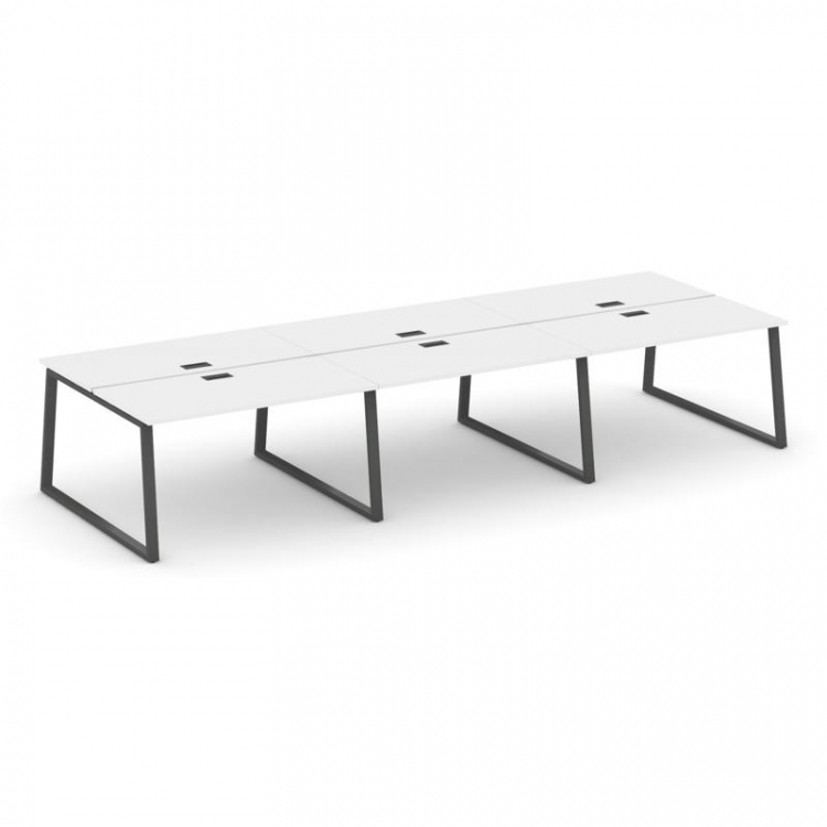 Style Project Рабочая станция 2-х сторон. SN-6T1.DRS-084 Белый/Металл Антрацит/Черный Пластик 4740*1