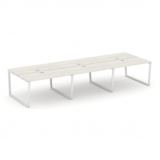 Style Project Рабочая станция 2-х сторон. SN-6T2.DRS-061 Дуб Наварра/Металл Белый/Заглушка Пластик Б