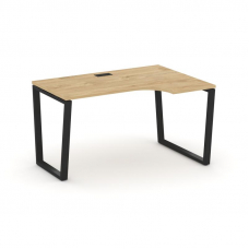 Style Project Стол рабочий эргоном. SN-6T2.SPA-022(R) Тиквуд Светлый/Металл Черный/Заглушка Пластик