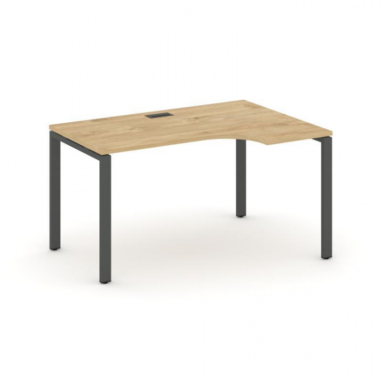 Style Project Стол рабочий эргоном. SN-6P.SPA-011(R) Тиквуд Светлый/Металл Антрацит 1380*700/980*750