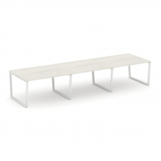 Style Project Стол переговорный SN-6T2.SPRG-053.3 Дуб Наварра/Металл Белый 4410*1180*750