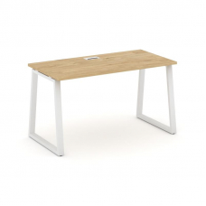 Style Project Стол письменный SN-6T1.SP-004 Тиквуд Светлый/Металл Белый/Заглушка Пластик Белый 1580*