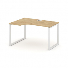 Style Project Стол рабочий эргоном. SN-6O.SPA-021(L) Тиквуд Светлый/Металл Белый 1380*800/980*750