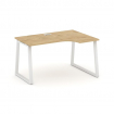 Style Project Стол рабочий эргоном. SN-6T1.SPA-022(R) Тиквуд Светлый/Металл Белый/Заглушка Пластик Б