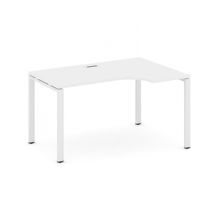 Style Project Стол рабочий эргоном. SN-6P.SPA-001(R) Белый/Металл Белый 1380*600/980*750