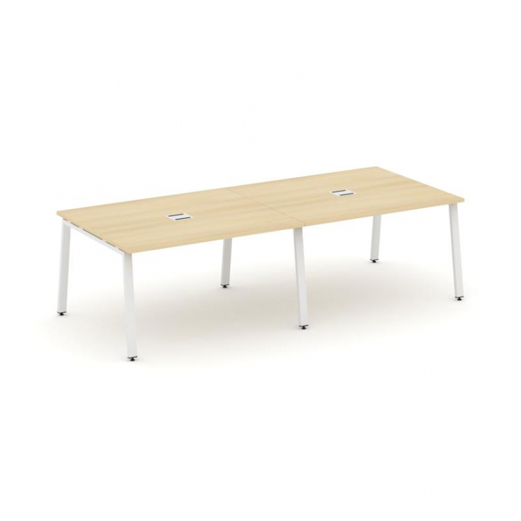 Style Project Стол переговорный SN-6A.SPRG-044 Акация Лорка/Металл Белый 3160*1180*750