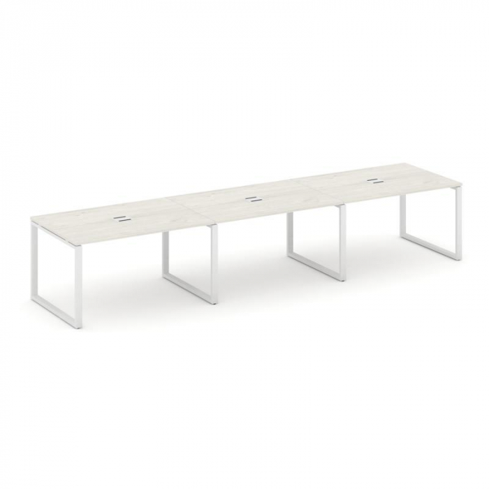 Style Project Стол переговорный SN-6O.SPRG-023 Дуб Наварра/Металл Белый 4410*980*750