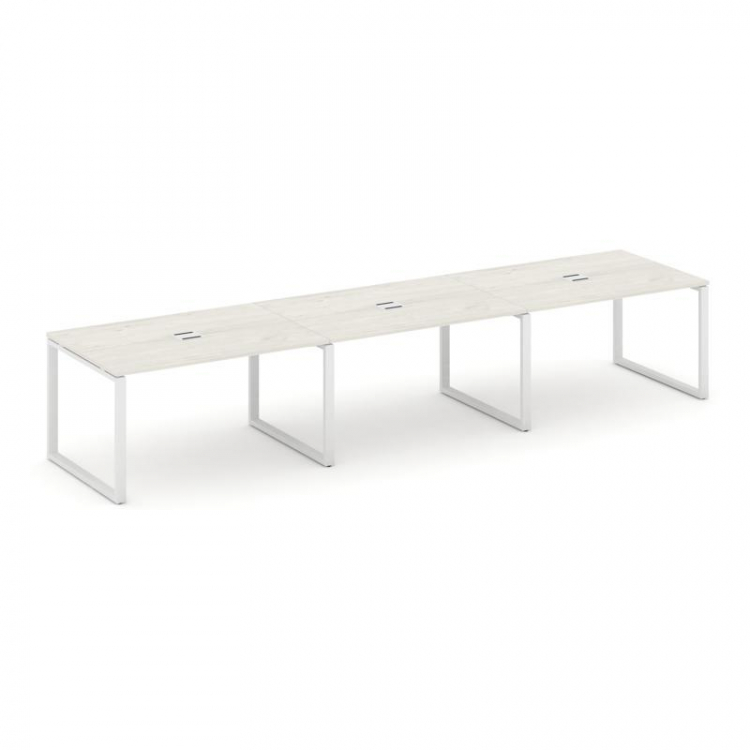 Style Project Стол переговорный SN-6O.SPRG-023 Дуб Наварра/Металл Белый 4410*980*750
