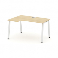 Style Project Стол рабочий эргоном. SN-6A.SPA-012(L) Акация Лорка/Металл Белый 1580*700/980*750