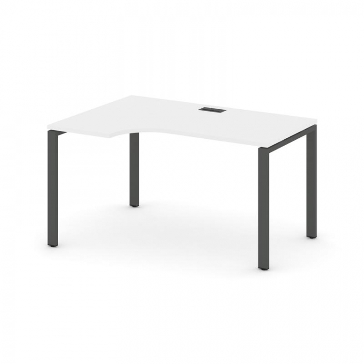 Style Project Стол рабочий эргоном. SN-6P.SPA-002(L) Белый/Металл Антрацит 1580*600/980*750
