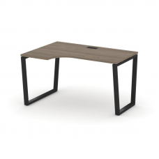 Style Project Стол рабочий эргоном. SN-6T2.SPA-001(L) Вяз Благородный/Металл Черный/Заглушка Пластик