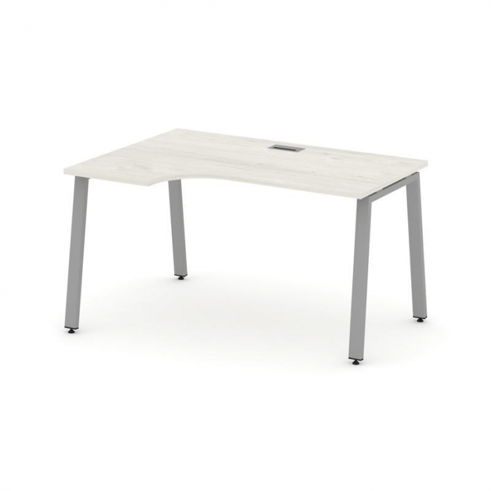 Style Project Стол рабочий эргоном. SN-6A.SPA-011(L) Дуб Наварра/Металл Серый 1380*700/980*750